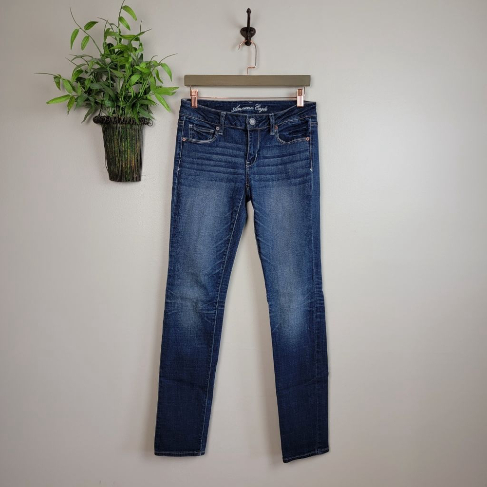 American Eagle Skinny Jeans Medium Wash Low Rise Stretch Jegging Y2K AE 8
